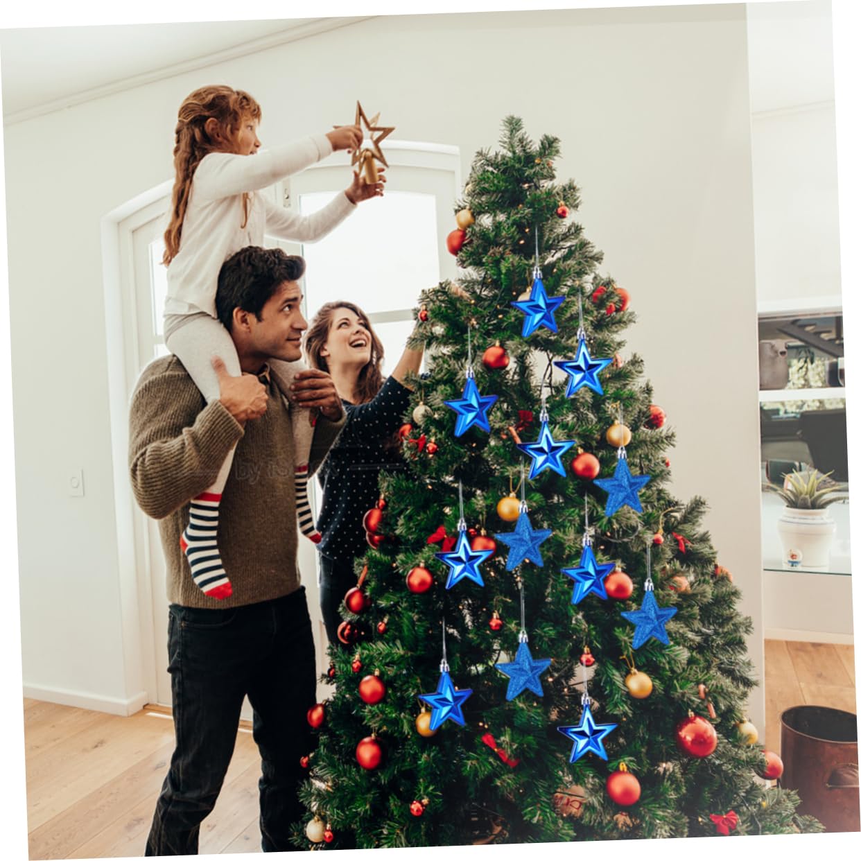 3 Set Di Bellissimi Ornamenti Per Lalbero Di Natale Decorazioni A Forma Di Stella Sicuri Per La Pelle Per Casa Ufficio Scuola Hotel 18 Pezzi * 3