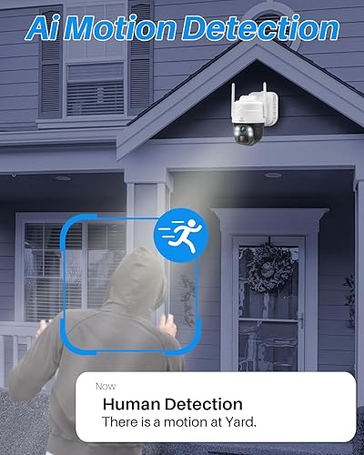 Miniatura 6 de Paquete de 2 cámaras de vigilancia alimentadas por energía solar con resolución 2K y visión nocturna a color, conversación de 2 vías, alertas de