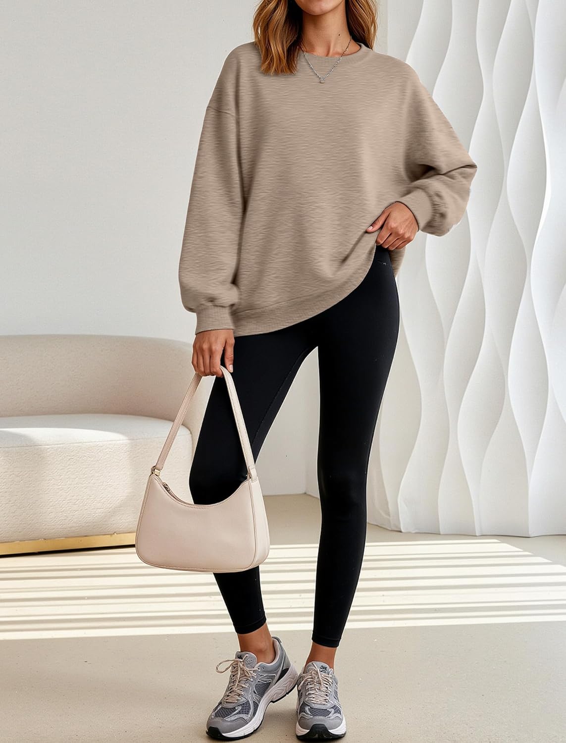 Womens Oversized Sweatshirt, Crewneck Pullover Long Sleeve Sweatshirt for Women Fall&Winter Tops 2025 - Image 6