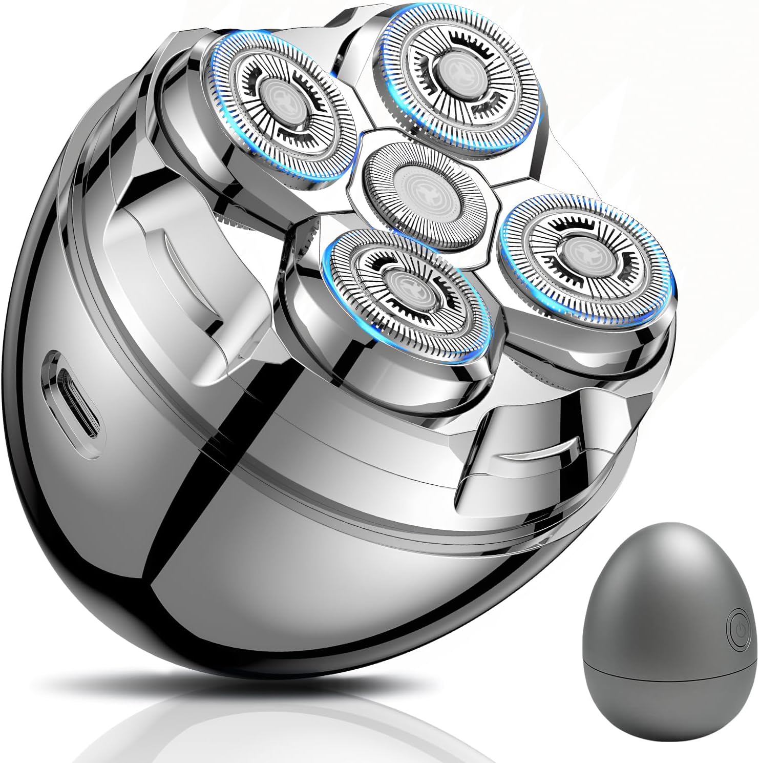 Electric Head Shaver for Bald Men - Rechargeable Electric Shavers for Men, Wet Dry Bald Head Shaver Cordless USB Razor Rotary Shavers Suitable for Home and Travel