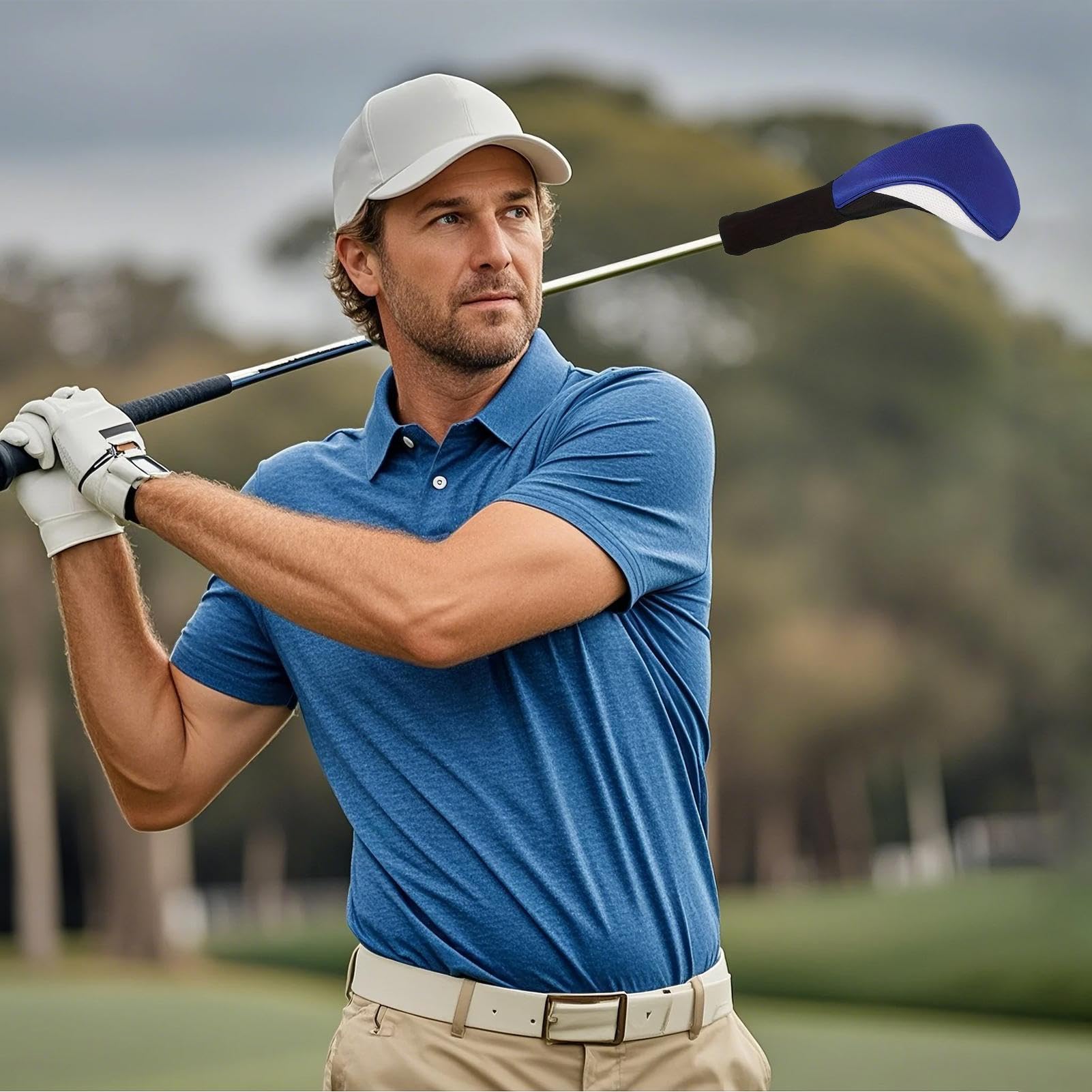 Fundas para Cabezal de Golf - Juego Protector de Malla 3 Piezas - Fundas para Driver De Cuello Largo - para Hombres Mujeres Y Aficionados Al Campo De Práctica De Golf