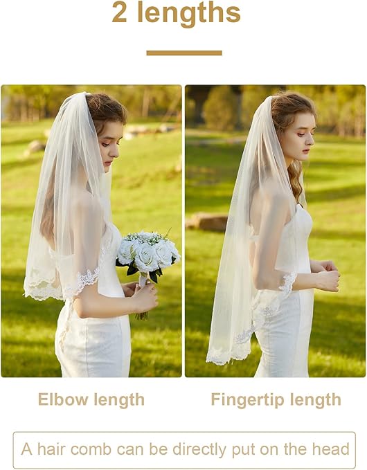 Sluier bruid wit, elegante bruidssluier voor dames, korte sluier met kam, zachte tule, zachte tule, bruid sluier wit voor bruiloft, huwelijksaanzoek, vrijgezellenfeest, fotoshoot, wit-A, 1 Sluier bruid wit, elegante bruidssluier voor dames, korte sluier met kam, zachte tule, zachte tule, bruid sluier wit voor bruiloft, huwelijksaanzoek, vrijgezellenfeest, fotoshoot, wit-A, 1