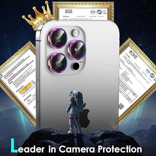Miniatura 2 de Protector de lente de cámara, bandeja de instalación de 1 paso Pantalla de vidrio templado de metal cubierta individual, accesorios compatibles con