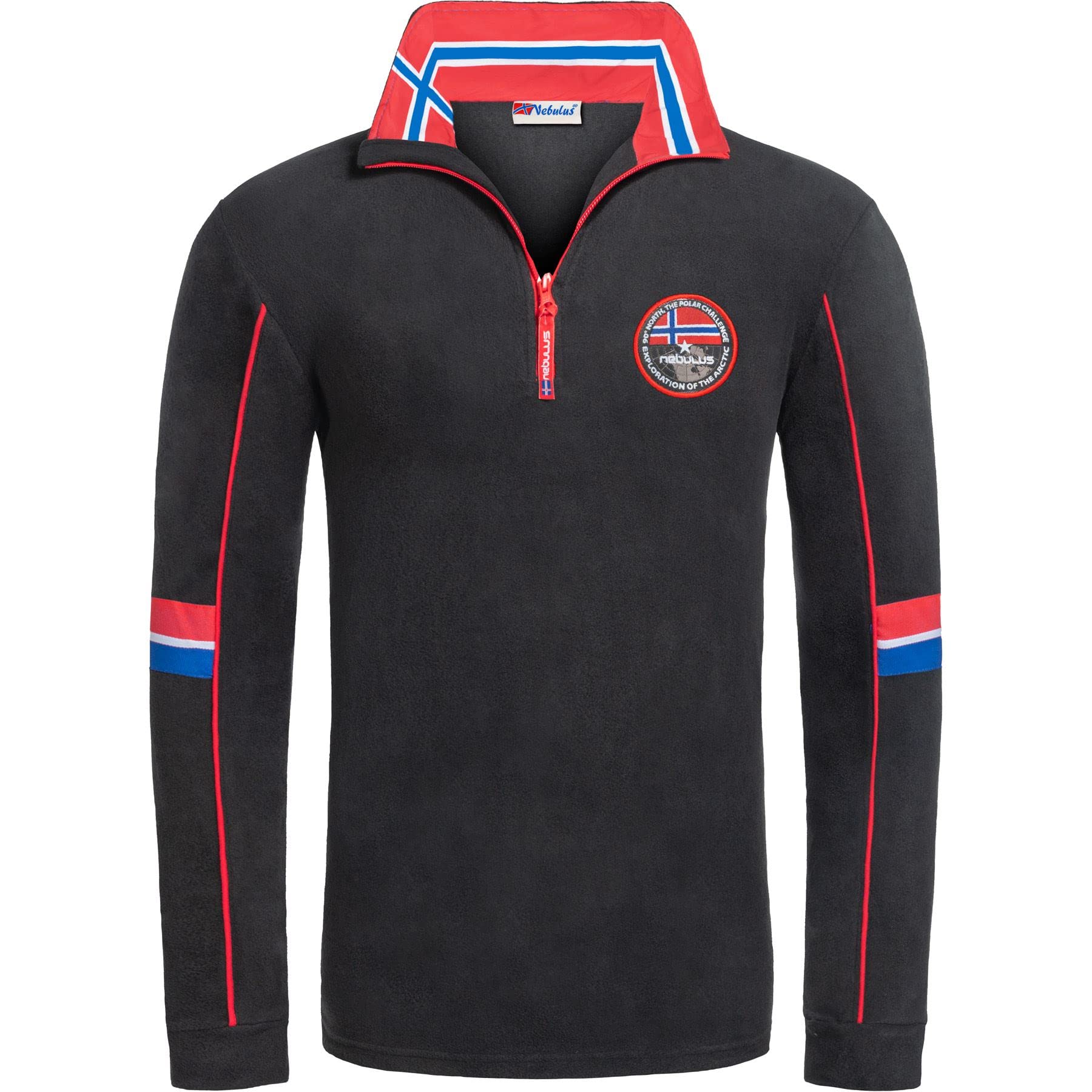 Nebulus Maglione Uomo Rosso Pile Scollo Rotondo Manica Lunga Unisex Adulti