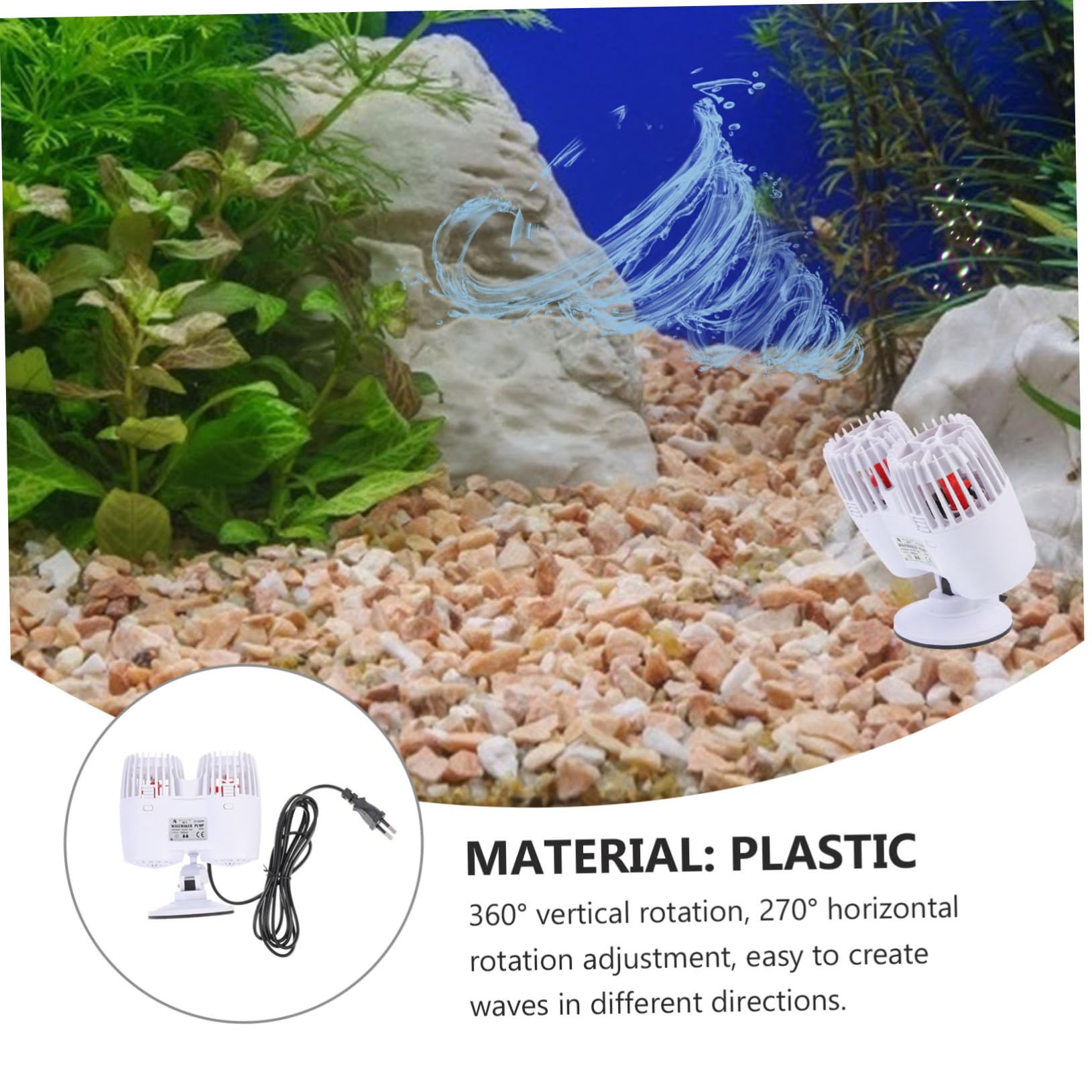 Hohopeti Aquarium Wave Maker Pumpe Leise Strömungspumpen Für Fischtanks Energiesparend Hochgradig Langlebig Und Installieren Zym Eu-