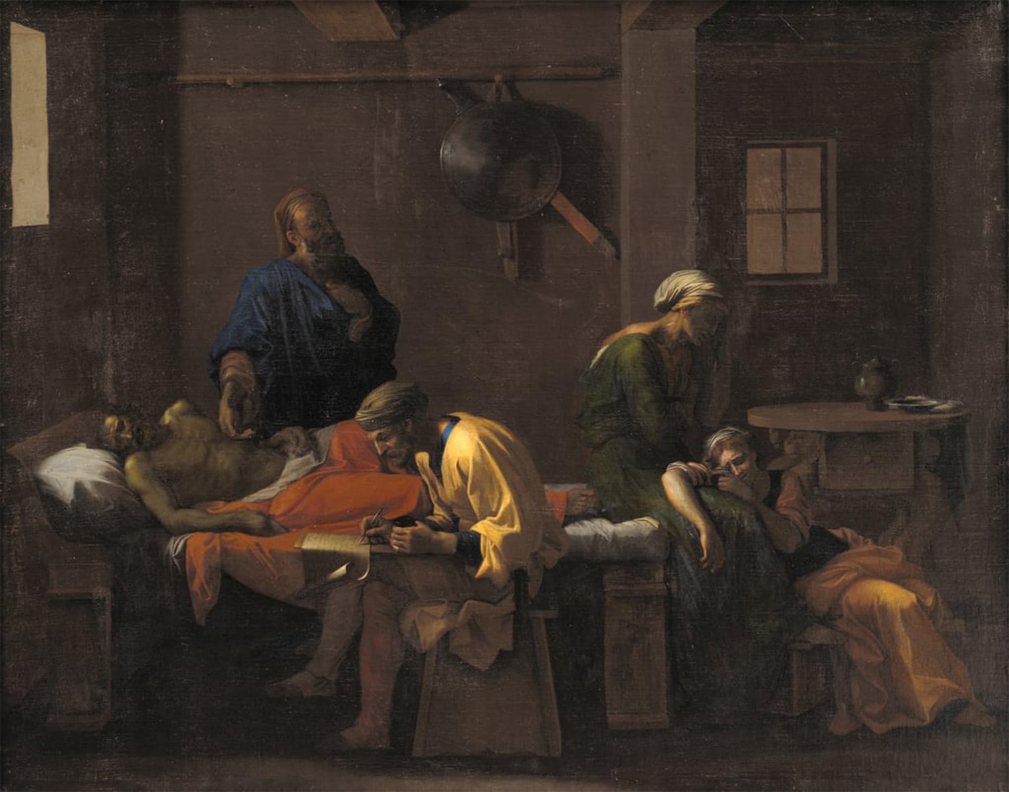 HRJUBWREE Oil Painting Prints on Canvas Painting Picture the Testament of Eudamidas by Nicolas Poussin Artwork Canvas Prints for Home Decor 60x90cm