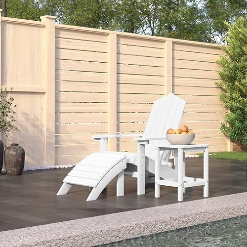 Miniatura 11 de Sillas Adirondack para patio con reposapiés y mesa HDPE antracita silla de patio al aire libre sillas de comedor al aire libre Sillas para Comedor