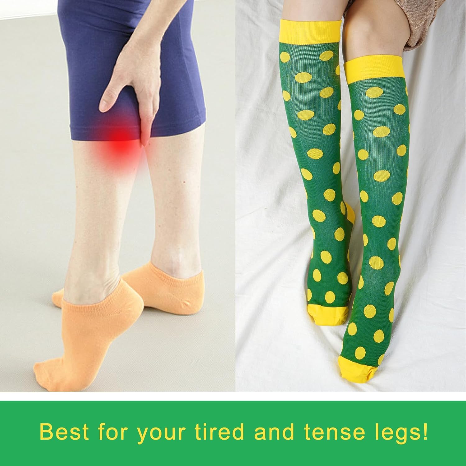 Junely Compression Socks for Women Knee High for Running Athletic Nurses Pregnant Women Work Support Travel Flight Sports - Image 4