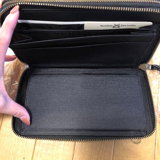 ✨新品✨わちふぃーるど ダヤン わらいねこ お財布ポシェット 黒 長