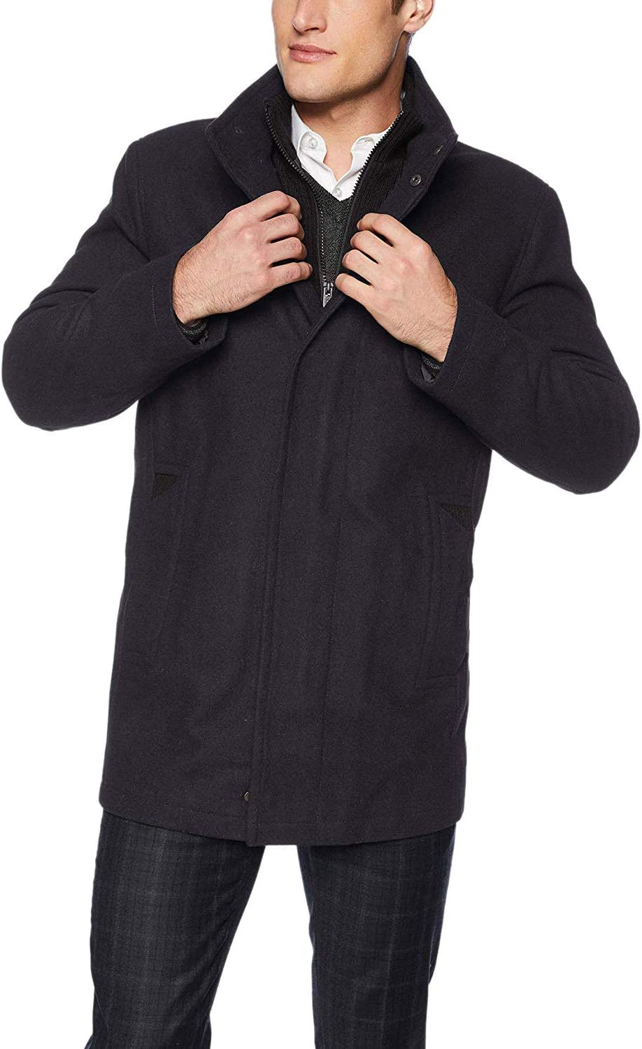 Andrew Marc mens Coyle Melton Wool Pea Coat Jacket