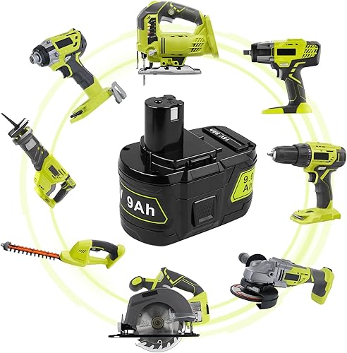 Miniatura 5 de Fancy Buying Batería de 9.0 Ah para Ryobi 18V batería para herramientas inalámbricas Ryobi ONE+P102 P103 P105 P107 P108 P109 P122 (paquete de 2) (1