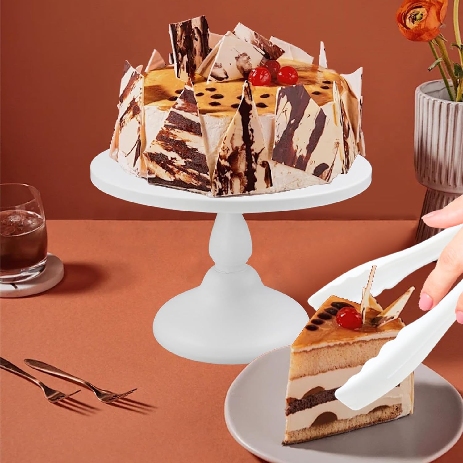 12 Pcs Cupcake Stand White Dessert Table Display Set 2Pcs 3 Tier Plastic Cake Stand Holder 6Pcs Dessert Serving Tray 3pcs Dim Sum Clip 1Pc Iron Cake Stand for Tea Party Wedding Baby Shower (White)