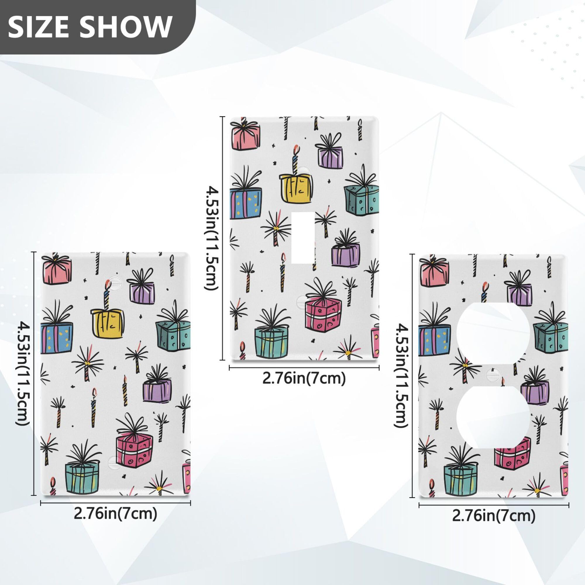 xigua Toggle Switch Wallplate Cartoon Birthday Pattern Switch Wall Plate Cover,Decorative Outlet Cover Switch Cover for Home Office Bedroom 4.53