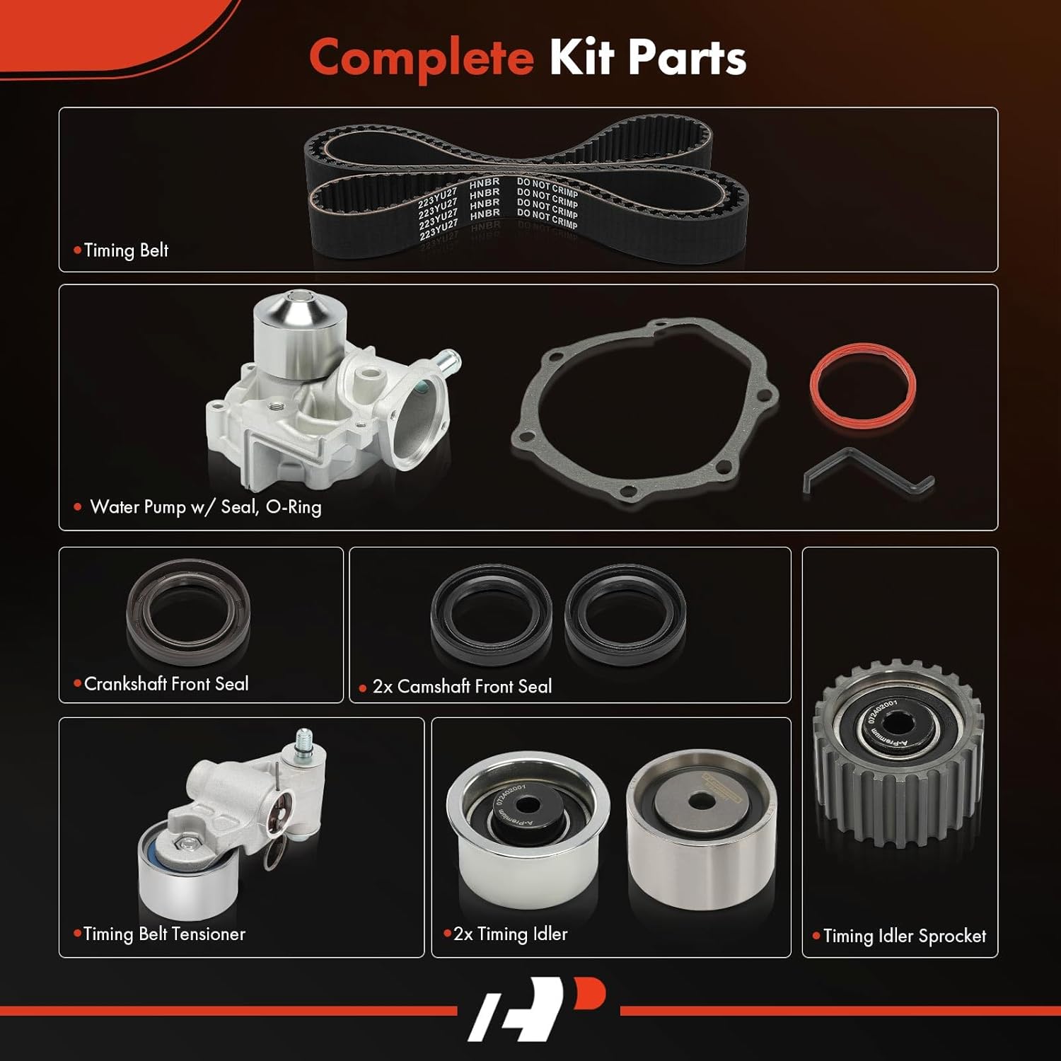 A-Premium Engine Timing Belt Kit with Water Pump Compatible with Subaru Outback 2000-2005, Legacy 2000-2005, Baja 2003-2006 - 2.5L