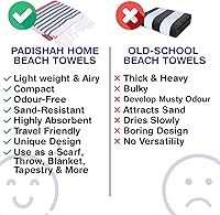 Vista 46 de Oversized Turkish Beach Towel 38’’x71’’ - Set of 2 100% Turkish Cotton Lightweight Sand Free Quick Dry Pool Towels Extra Large Bath Towels for