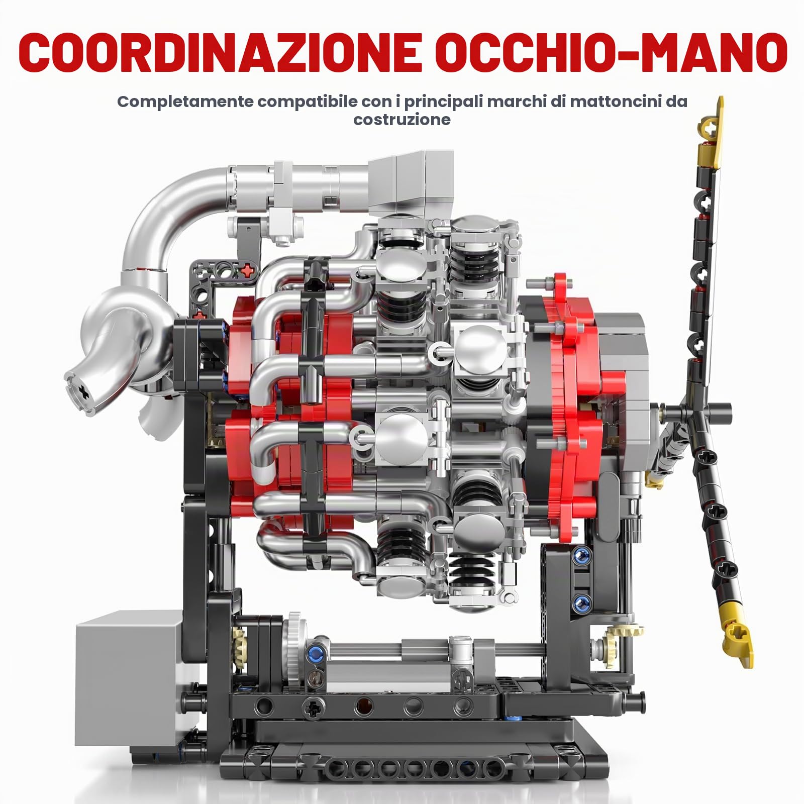 Mould King Kit di costruzione motore aereo per adulti, 10211 STEM, kit fai da te, per adulti e bambini dai 14 anni in su, 1147 pezzi