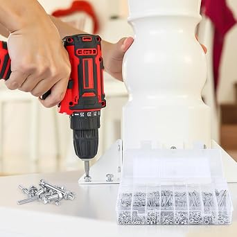 M2 M3 M4 M5 Screws Set 1320 Pieces Rounded Head Screws Thread Screws Set Screws Nuts Set Phillips Screws with Hex Nuts and Washers Machine Screws Assortment Kit
