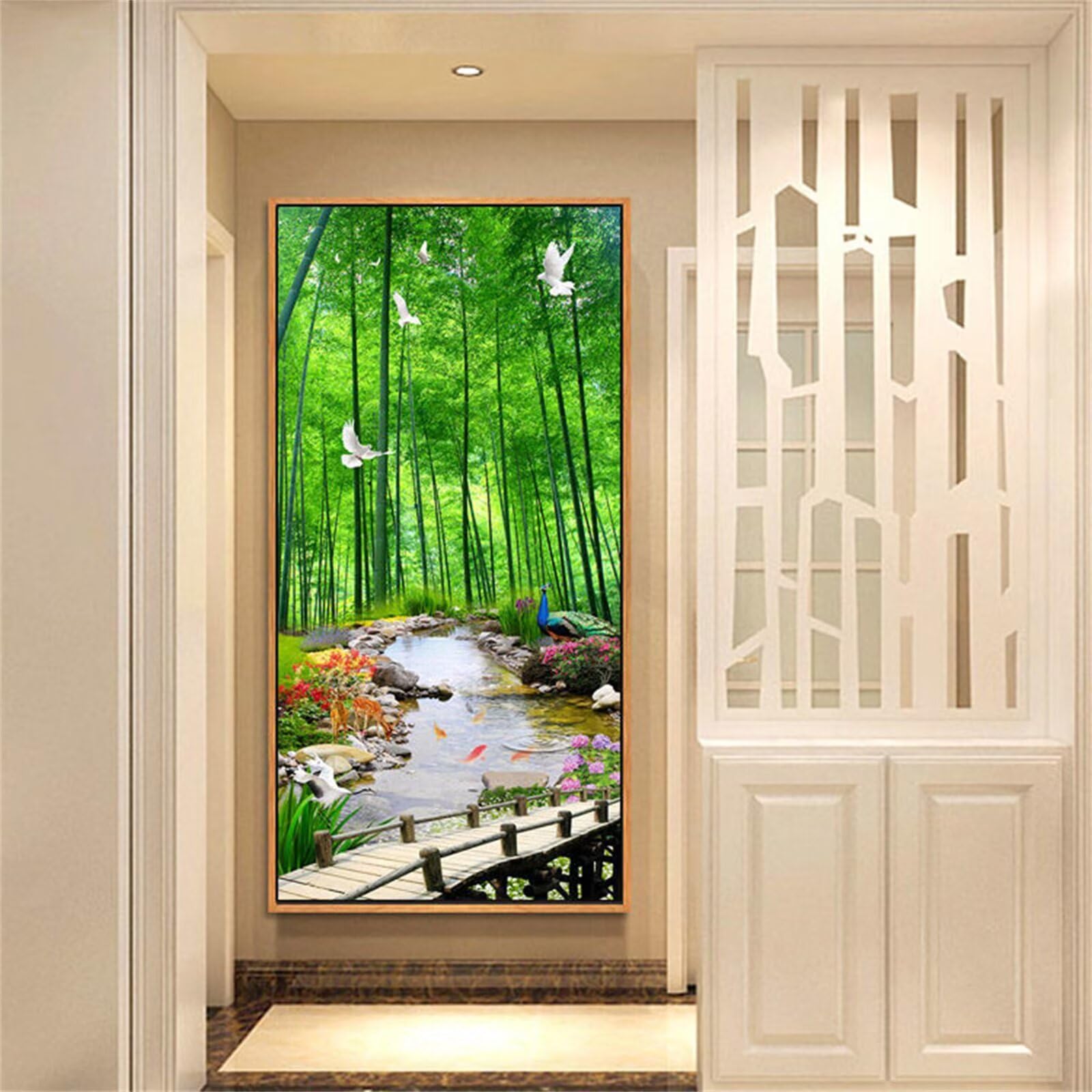 Broderie diamant grand format 80x160 cm DIY avec motif animal de la forêt