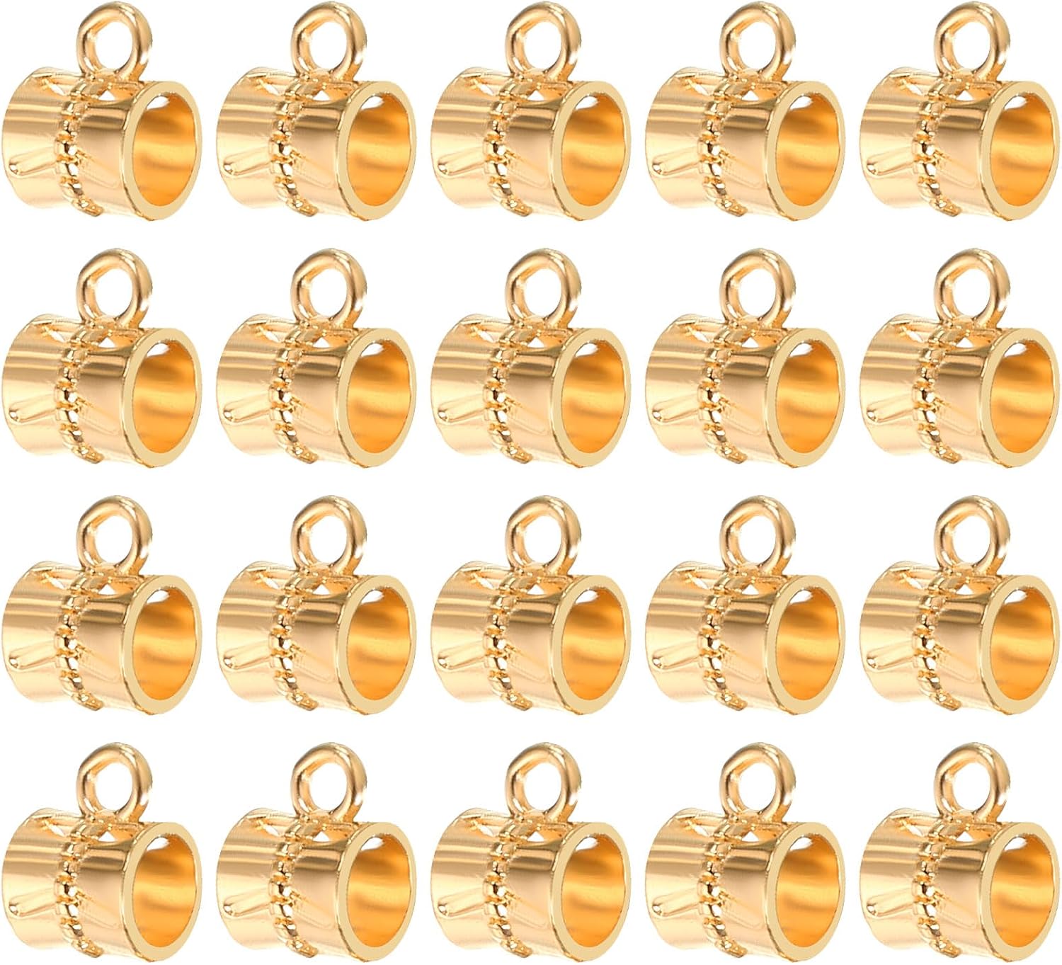 PATIKIL 100Pcs Bail Beads Charm Loose Spacer Beads Pendants Bulk