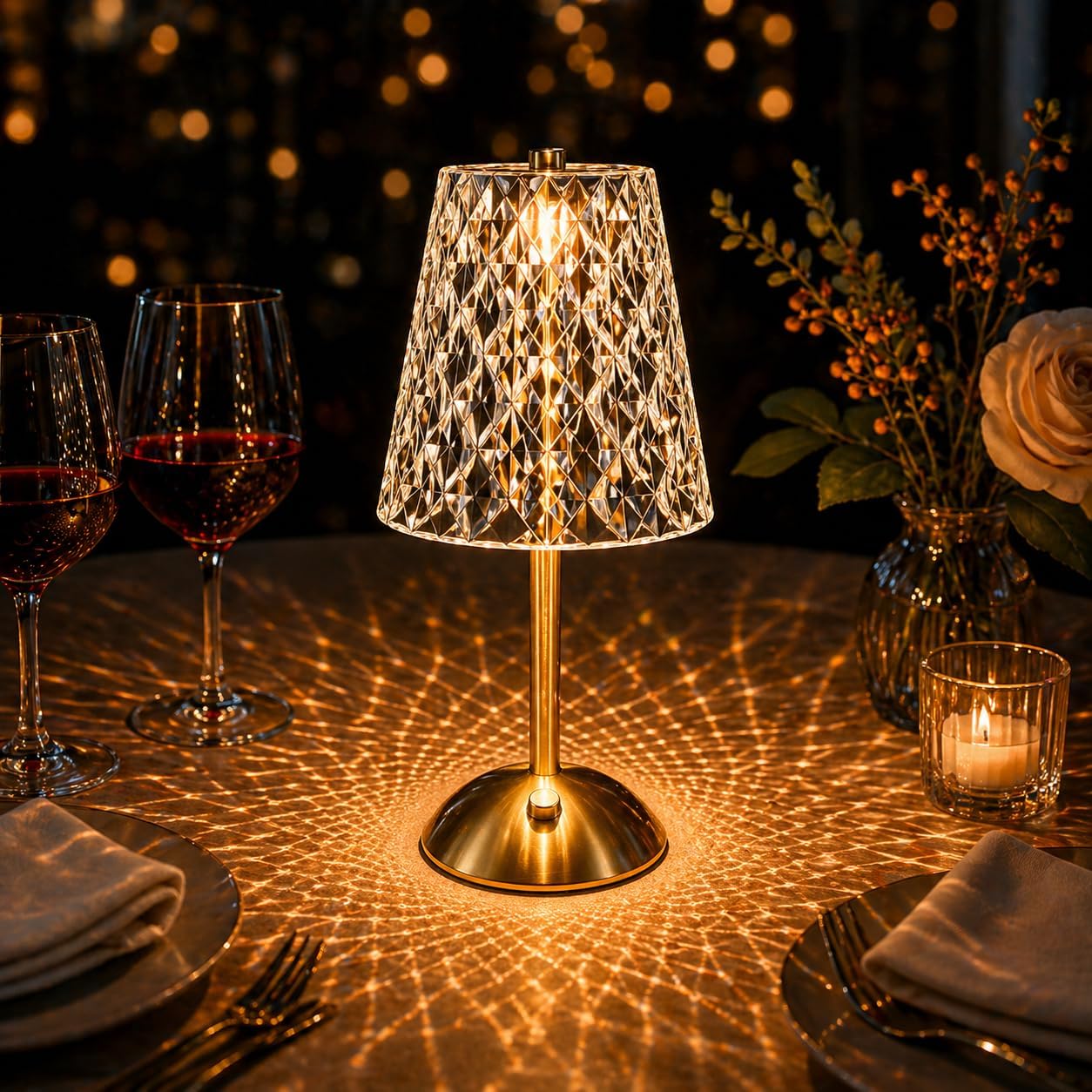 Cordless Table Lamp,Crystal+Dimmable+3 Colors Rechargeable Lamp,Battery Operated Crystal Lamp Vintage Ambient Light for Kitchen/Bedroom/Bathroom Shower/Table, Gifts for Teenage Girls, Gifts for Women