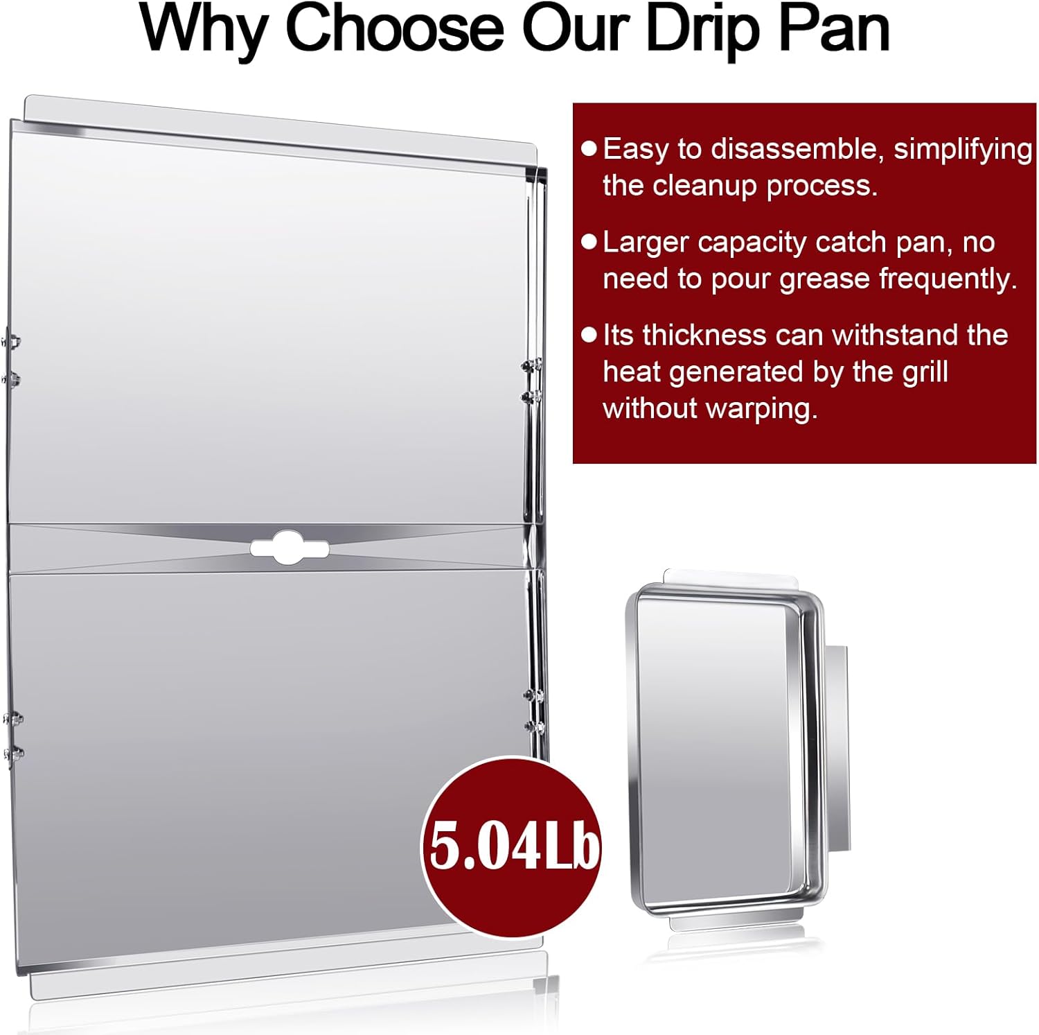 Hiorucet Grill Replacement Parts for Dyna Glo DGF600SSP DGB610SSP, Adjustable 30"-36" DGB610SSP Drip Pan, DGB610SSP Grease Tray, Heat Plates for Dyna Glo Grill Parts, DGF600SSP Replacement Parts