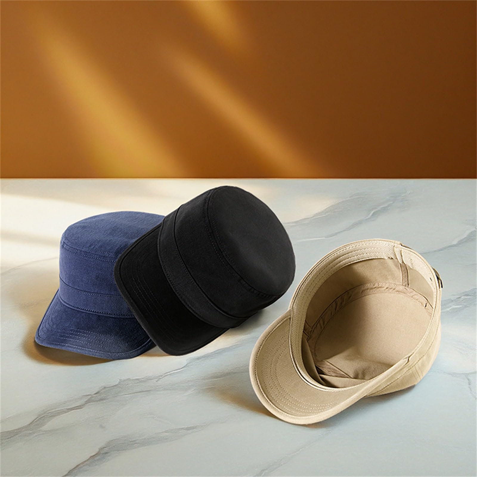 Berretto Militare da Cadetto Cappello a Cima Piatta Regolabile Berretto da Baseball Caldo con Lingua D'Anatra per Abbigliamento da Esterno
