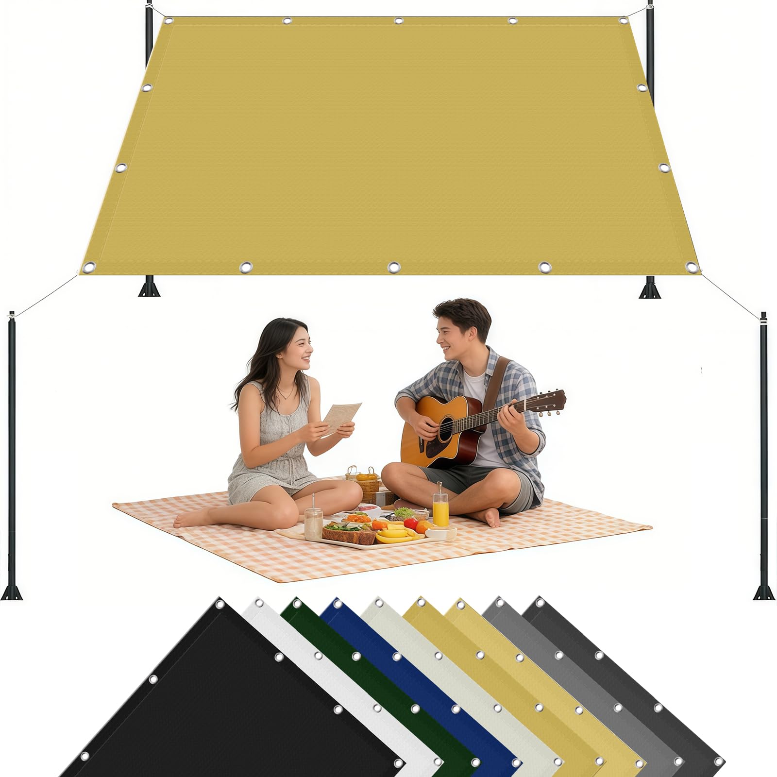 Voile d'ombrage pour balcon et jardin abri anti-UV imperméable