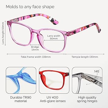 CCVOO Reading Glasses for Women/Men, Eyeglasses, Blue Light Readers for Women/Men, Computer Eye Glasses, Cheaters