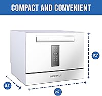 Vista 3 de Farberware Compact 6-Place Setting Dishwasher - Portable Mini Countertop Dishwasher with 7 Wash Programs - Perfect for Small Spaces Like Apartment