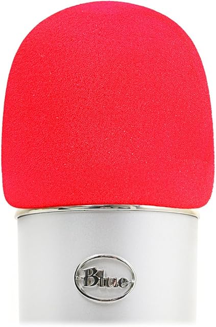 YOUSHARES filtr do mikrofonu Blue Yeti - duży pokrowiec na mikrofon Blue Yeti, Yeti Pro, MXL, Audio Technica i inne duże mikrofony (czerwony)