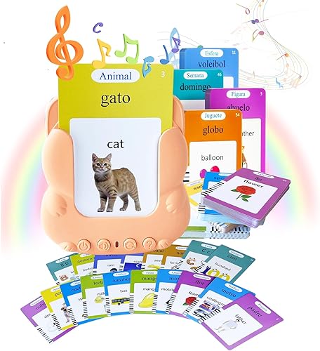 Miniatura 1 de Skyour Juguetes para niños pequeños en español e inglés, tarjetas flash parlantes de 3, 4, 5, 6 años, 224510 palabras visuales, juguetes Montessori,