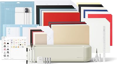 Cricut Explore® 5 + Deluxe Bundle + Digital Content, Taupe | Includes Supplies for 100 Projects + Additional $30 Bonus Digital Content - Works w/100+ Materials