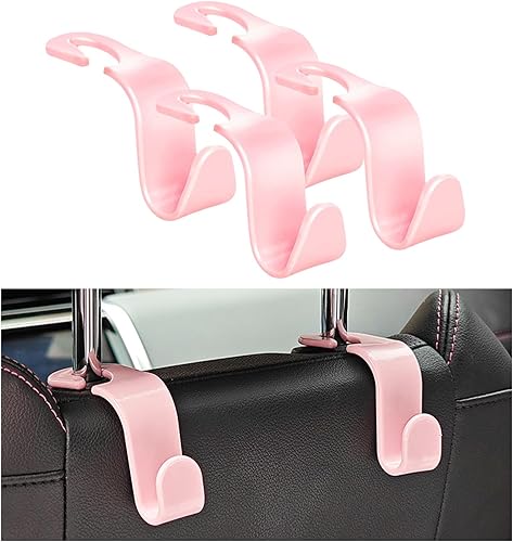 Ziciner 4 ganchos para reposacabezas de asiento de automóvil, organizador de almacenamiento de ganchos para asiento trasero, accesorios universales