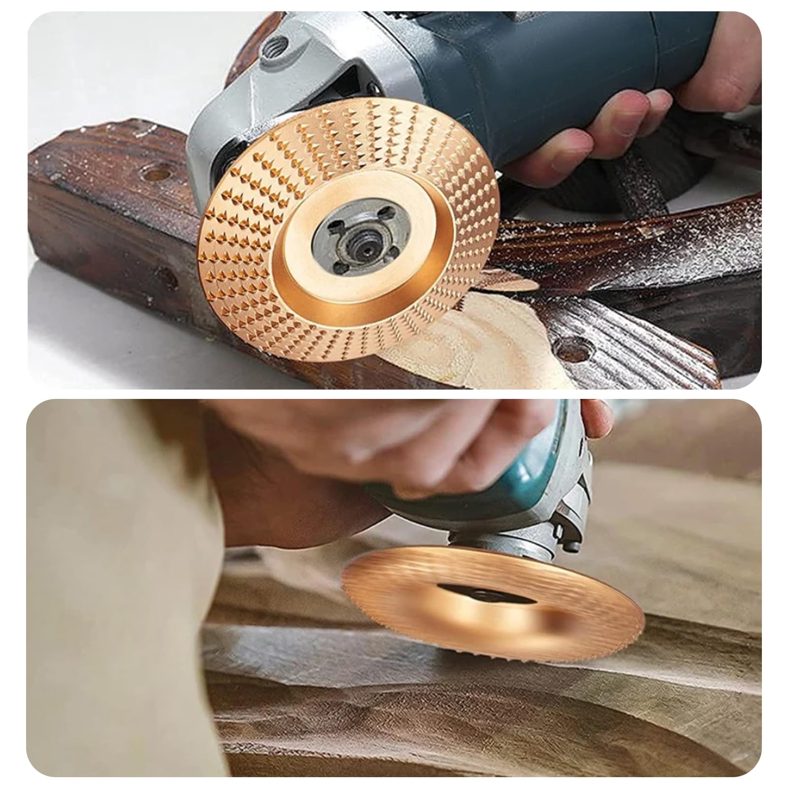 LIROPAU 13 pezzi Intaglio Legno Mola Disco | 100 mm o 115 mm Smerigliatrice Angolare Disco Legno Smerigliatrice per Levigatura Lucidatura e Modellatura