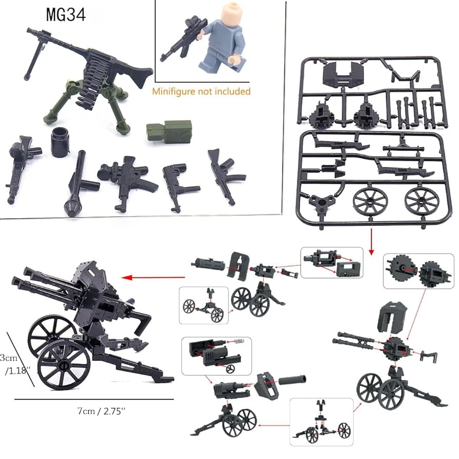 ミニチュアトイガン ブラック 2個セット Amazon.com: ZHX WW2 Army Military Guns Weapons and Armor Toy