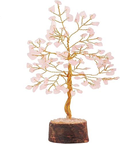 Miniatura 8 de FASHIONZAADI Árbol de dinero natural de cuarzo rosa Feng Shui, piedras curativas, cristales de chakra, piedra de chakra, decoración de mesa de