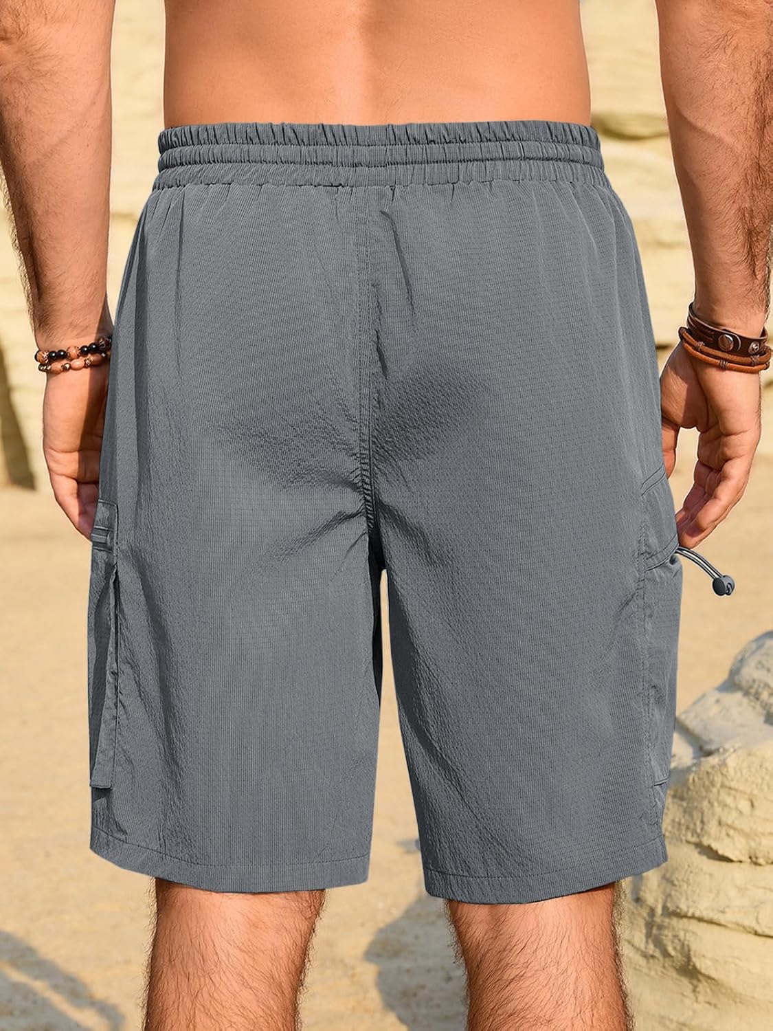 Runcati Mens Cargo Shorts Hiking Quick Dry Lightweight Shorts Casual Summer Outdoor Sports Short Pants