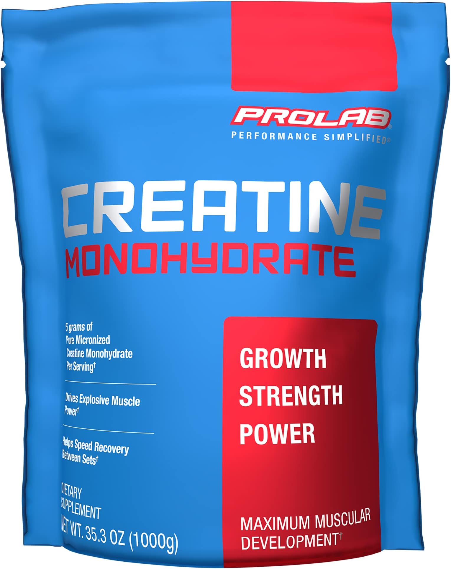 Nutrition Creatine Monohydrate Micronized Powder 1000G, Pure Creatine for Muscle Strength, Power & Endurance, Fast Absorbing, Unflavored, 5000mg Per Serv (5g) (200 Servings)