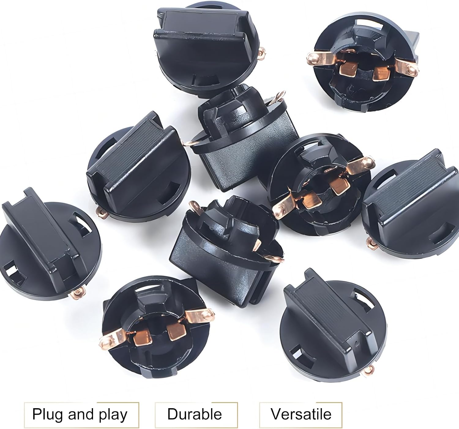 10 PCS Car T10 Bulb Sockets, Twist Lock Wedge Socket for Instrument License Plate Reading Light, Waterproof Insulated Shell Holder, Universal Cluster Bulb Fixed Accessory for Cars (Black) image 3
