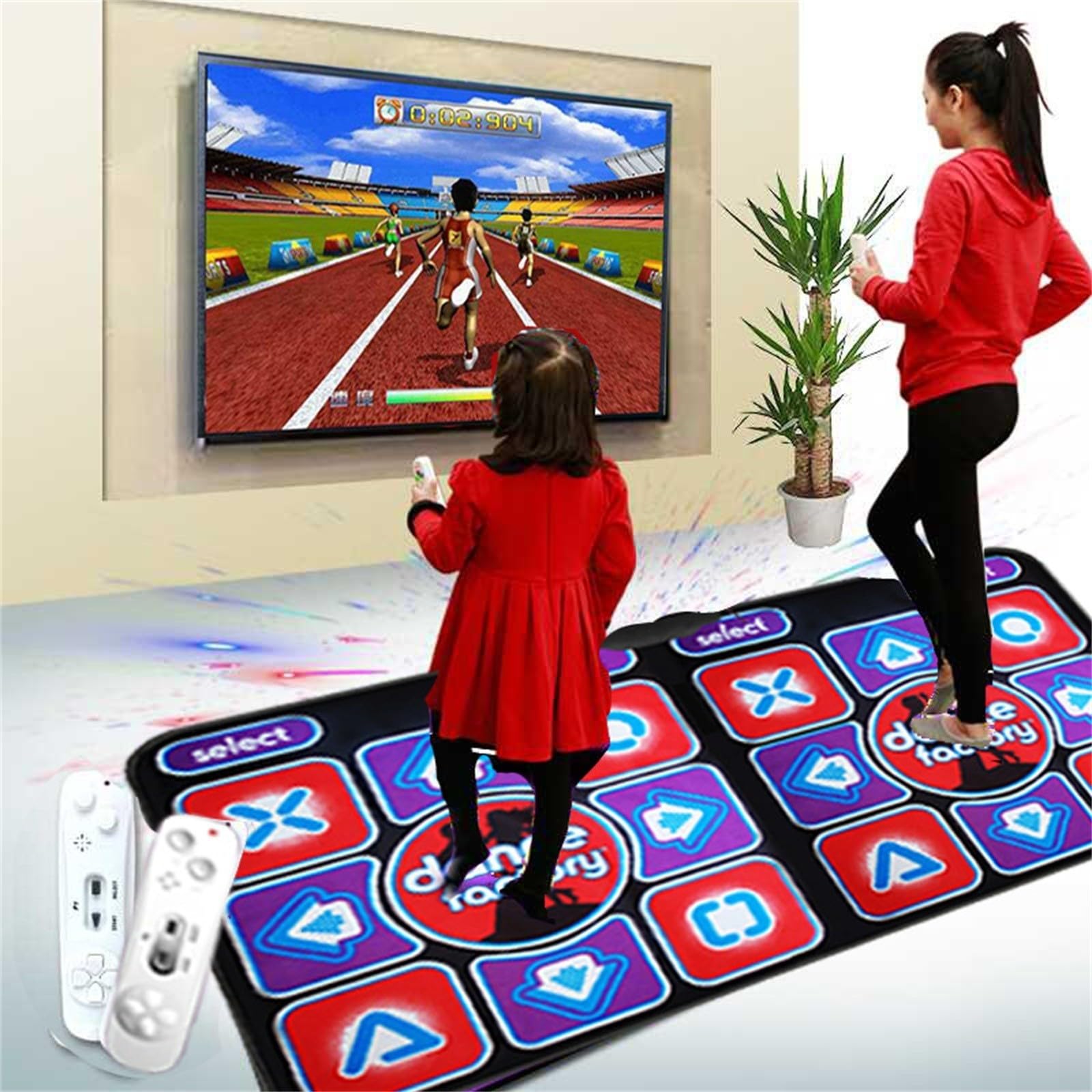 Alfombrilla de baile doble para música electrónica, antideslizante, dispositivo de juego, almohadilla de fitness interactiva, fiesta, entretenimiento (camuflaje, talla única)