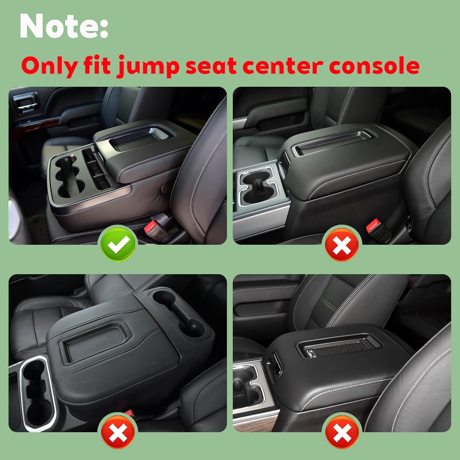 Front Seat Center Console Armrest Lid Cover with Liner Mat Black Compatible with 2014-2019 Chevrolet Chevy Silverado Suburban Tahoe GMC Sierra Yukon ,2015-2018 Cadillac Escalade, OE 22881398 22876379