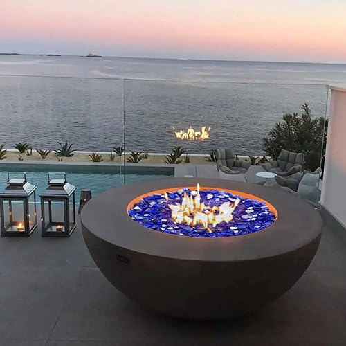 Miniatura 6 de Rocas de vidrio para hoguera de propano, chimenea de gas reflectante de 12 pulgada, roca de vidrio, rocas de vidrio templado para exteriores,