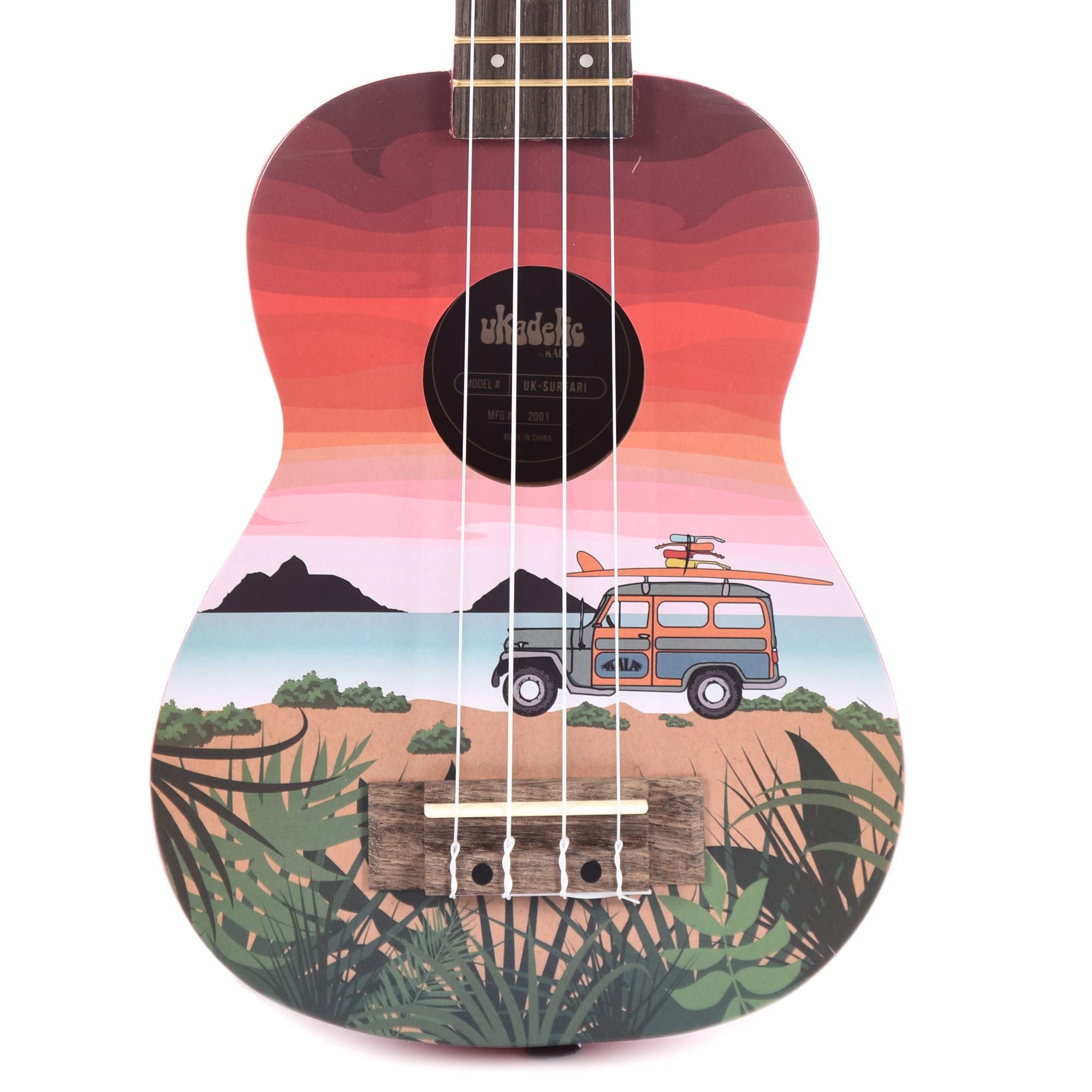 KALA Ukadelic UK-SURFARI - Surfari Soprano Ukulele, with Tote Bag