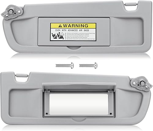 Visera solar lateral del conductor y del pasajero derecho gris para Honda Civic EX LX Sedan SI Coupé 2006 2007 2008 2009 2010 2011 sin luz Sunvisor