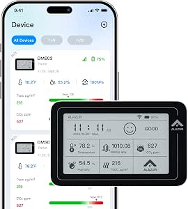 Smart WiFi Indoor Air Quality Monitor with E-Ink Display