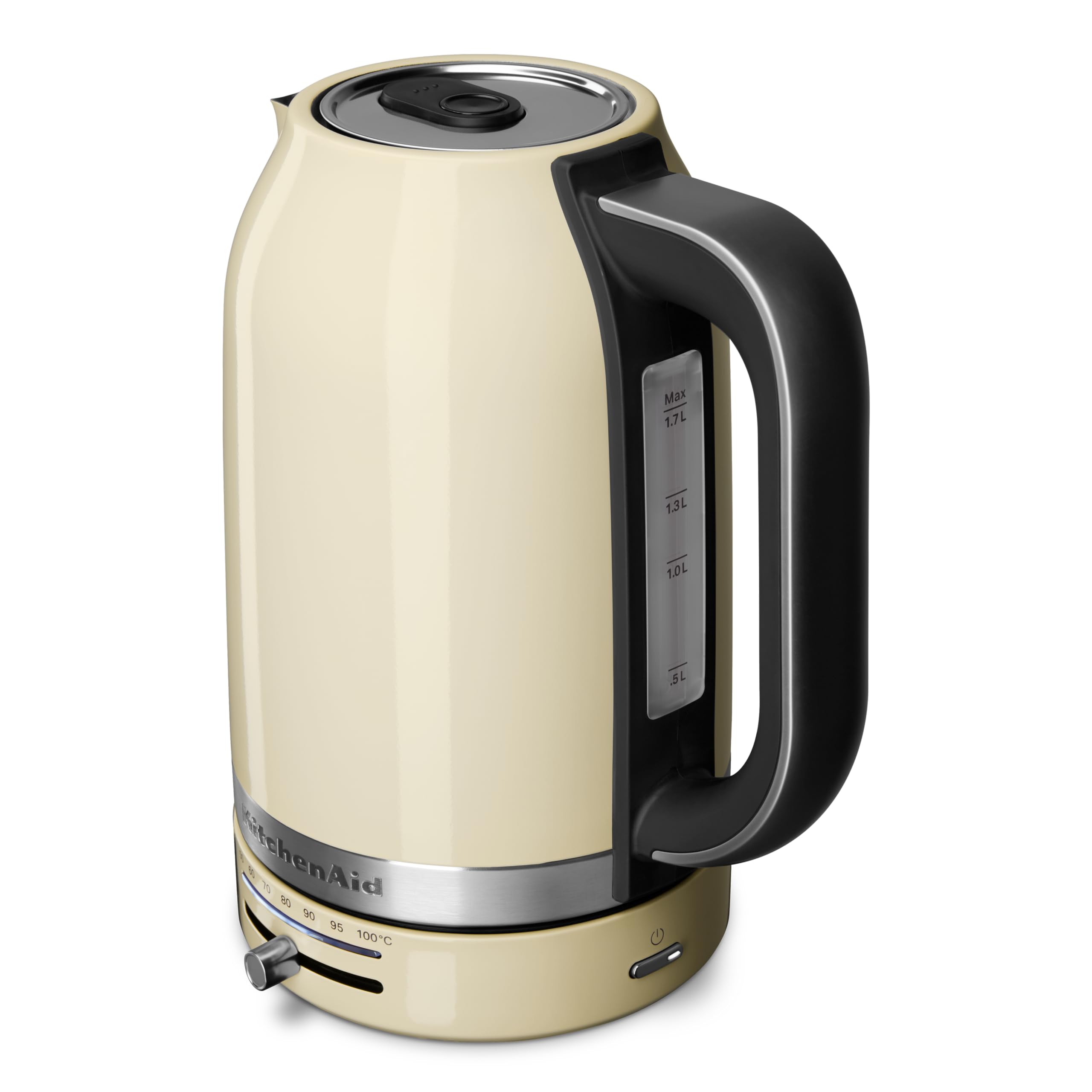 KitchenAid Hervidor de Agua Eléctrico con Control de Temperatura | Calentador Eléctrico de 1,7L | Jarra con Filtro Antical Extraíble | 2400W | Acero Inoxydable (Almendra)