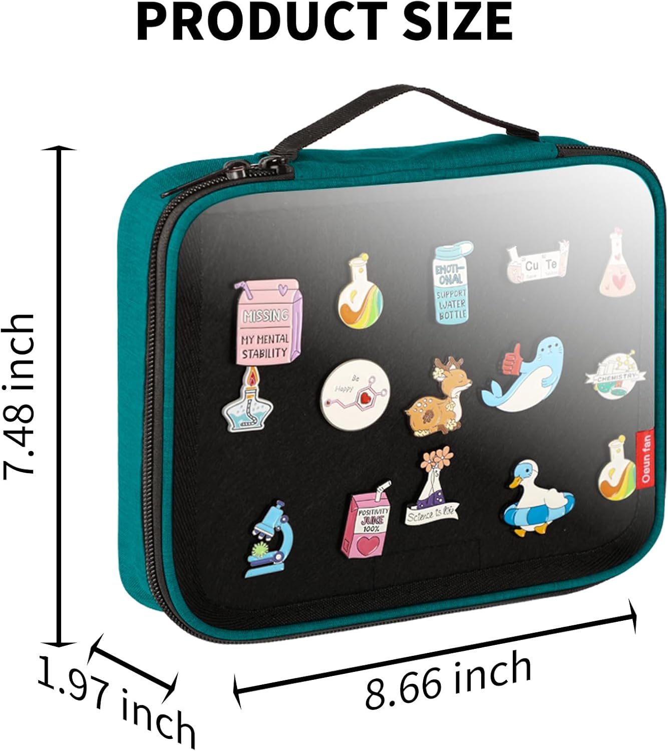 Oeun fan Enamel Pin Display Book, Small Collections or Travel Pin Trading Book, Pin Collector Display Bag,6-Page Pin Display Board,Pin Display Case (Turquoise Blue) image 4