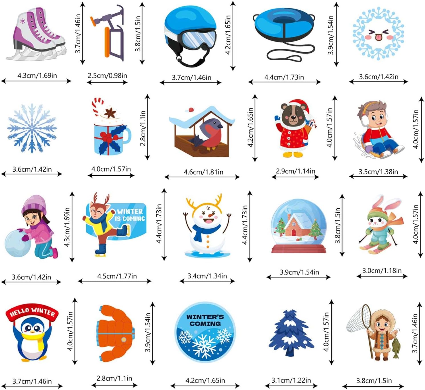 240 PCS Winter Stickers, Snowflake Stickers for Kids, Vinyl Waterproof Sticker for Water Bottle, Laptop, Phone, Hello Winter Sticker with Christmas Tree Snowman Snowflake Penguin - Image 2