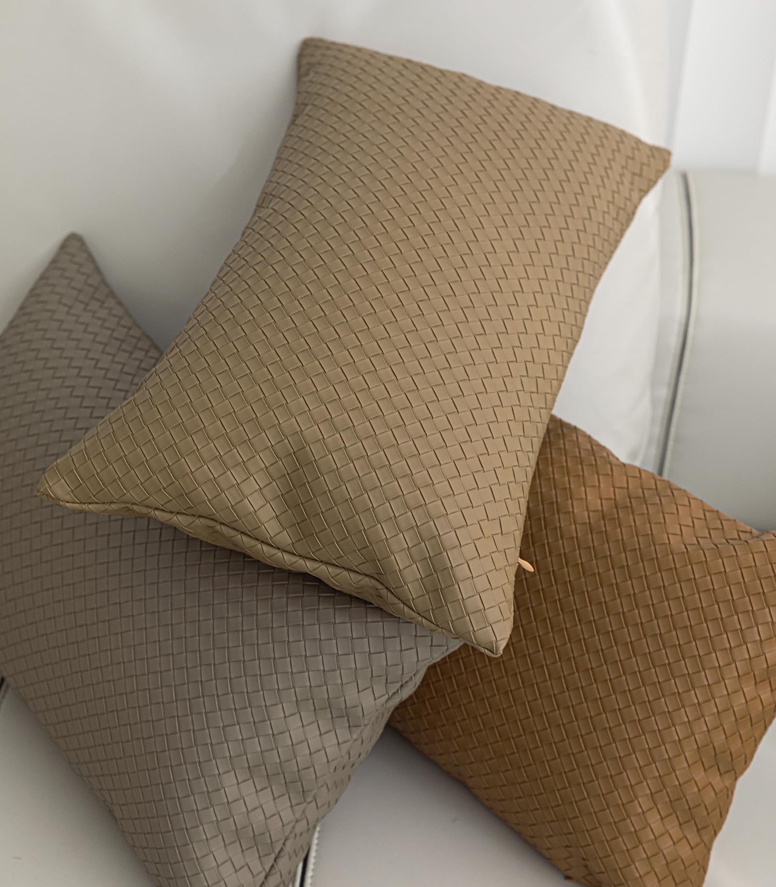 Federa per cuscino in pelle PU, stile country, moderna, per divano, ufficio, camera da letto, cachi, 30,5 x 50,8 cm, accessorio decorativo per la casa
