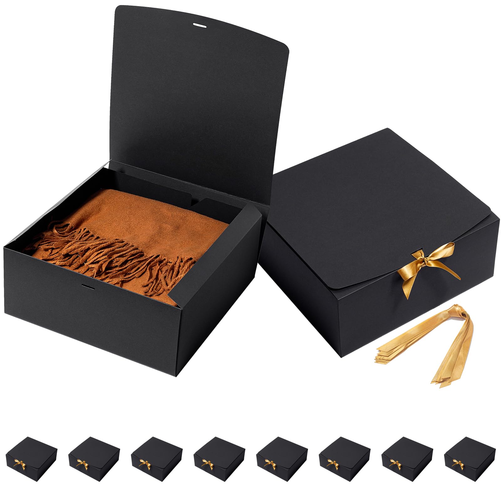 Photo 1 of Mcfleet Black Gift Boxes with Lids 12x12x5 Inches 10 Pack Groomsmen Proposal Boxes Cardboard Gift Box for Presents, Craft Boxes for Christmas, Wedding, Graduation, Holiday, Birthday Gift Packaging